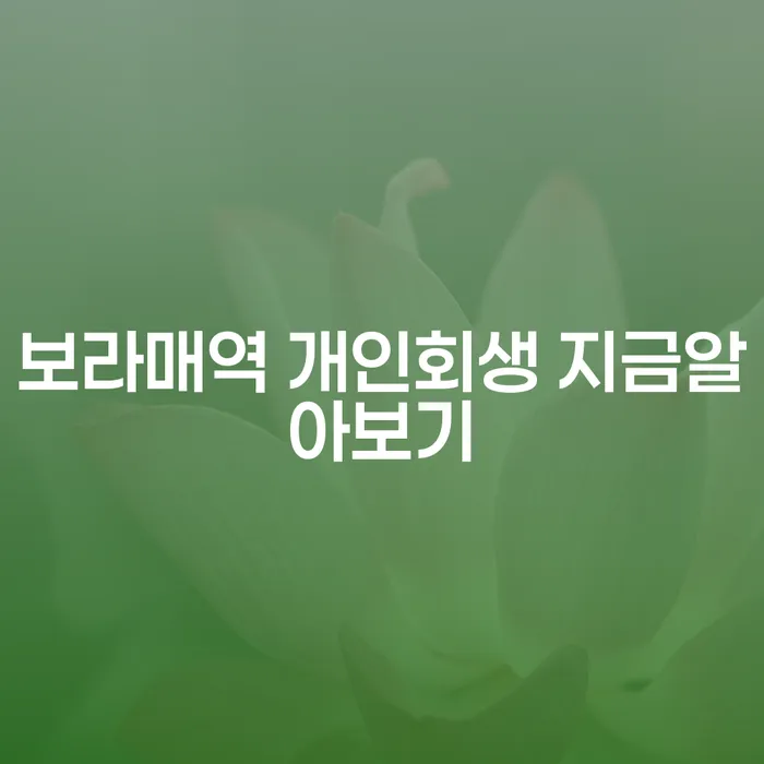 보라매역 개인회생 지금알아보기