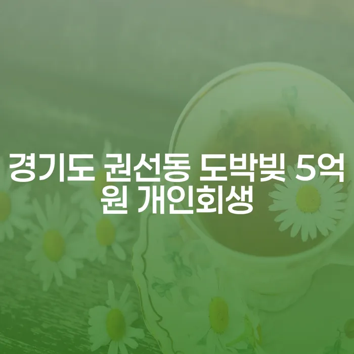 경기도 권선동에서 도박빚 5억원 어떻게 개인회생할 수 있을까요?